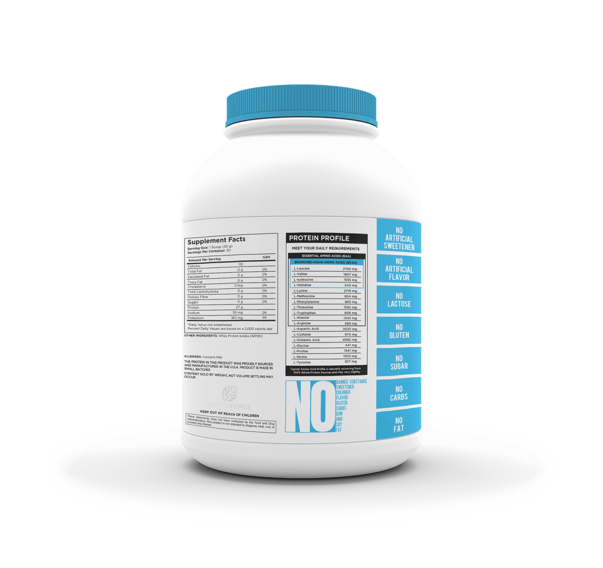 NUTRAFORCE FLAVORLESS ISOLATE PROTEINS 2LBS UNFLAVORED - Probodywarehouse