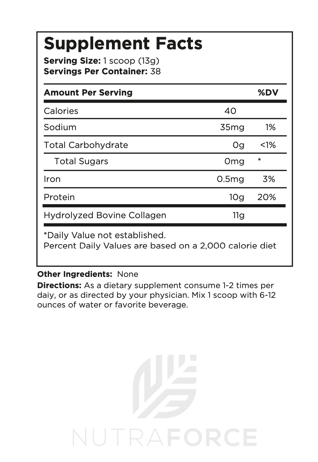 NUTRAFORCE HYDROLYZED COLLAGEN 500g - Probodywarehouse