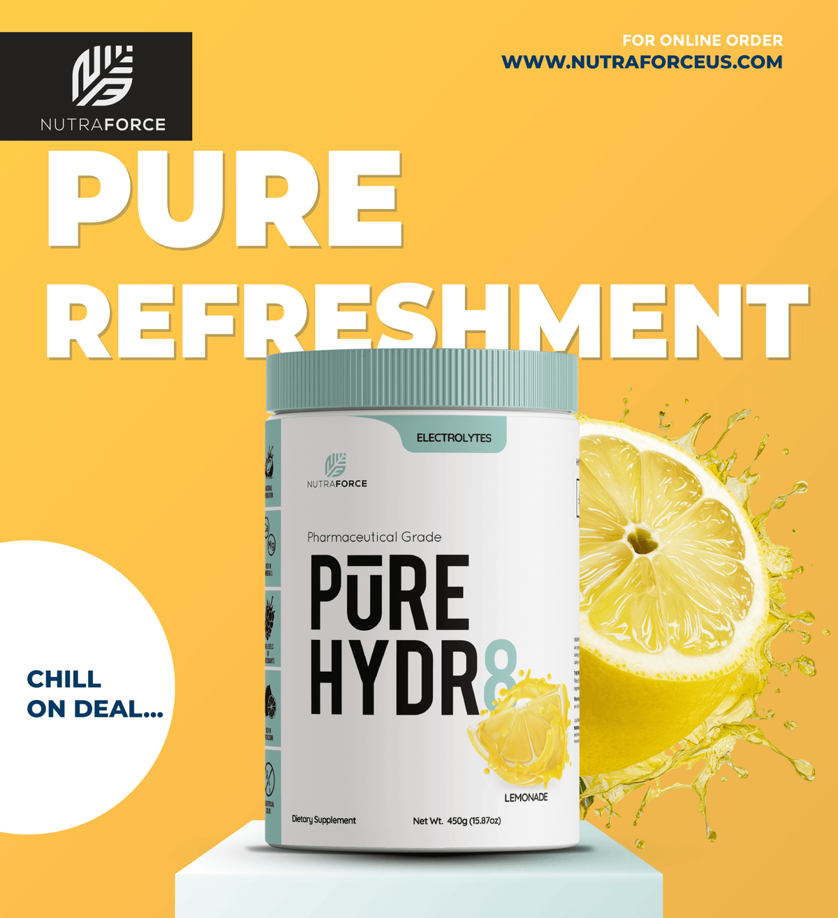NutraForce Pure Hydr8 – Advanced Electrolyte Hydration Formula - Probodywarehouse