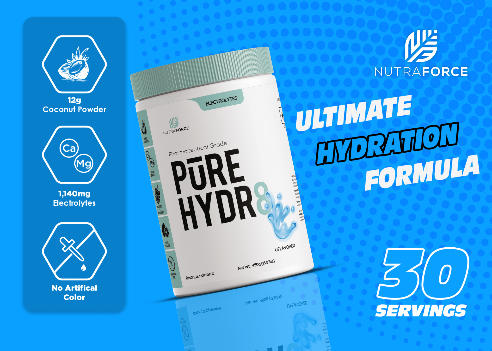 NutraForce Pure Hydr8 – Advanced Electrolyte Hydration Formula - Probodywarehouse