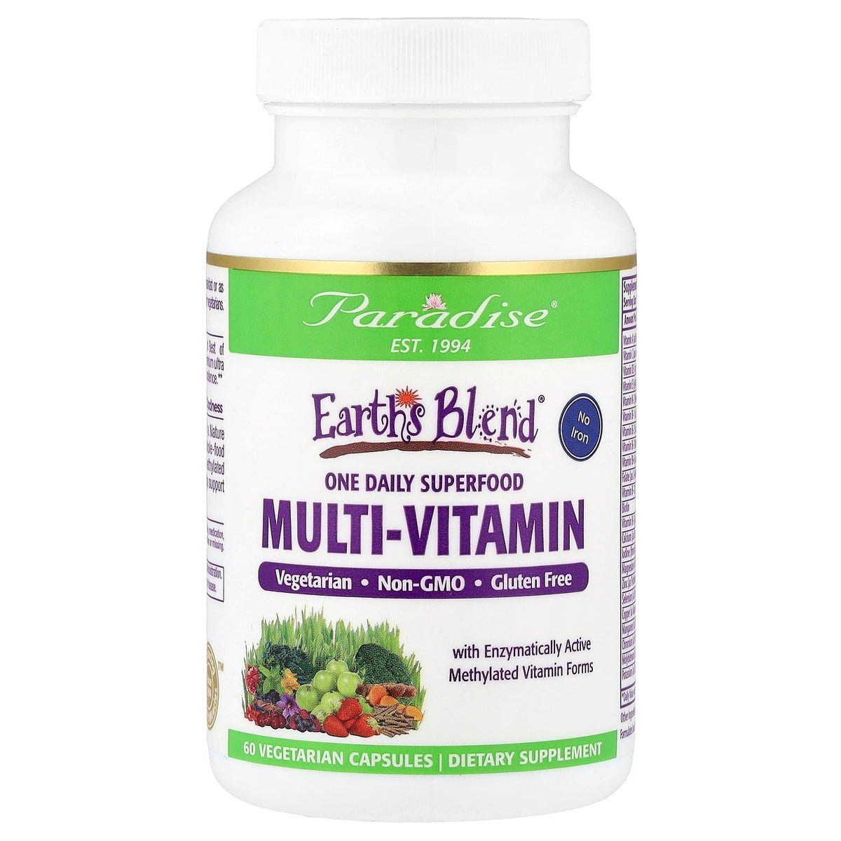 Paradise Earth's Blend Multi-Vitamin – One Daily Superfood, 60 Capsules - Probodywarehouse