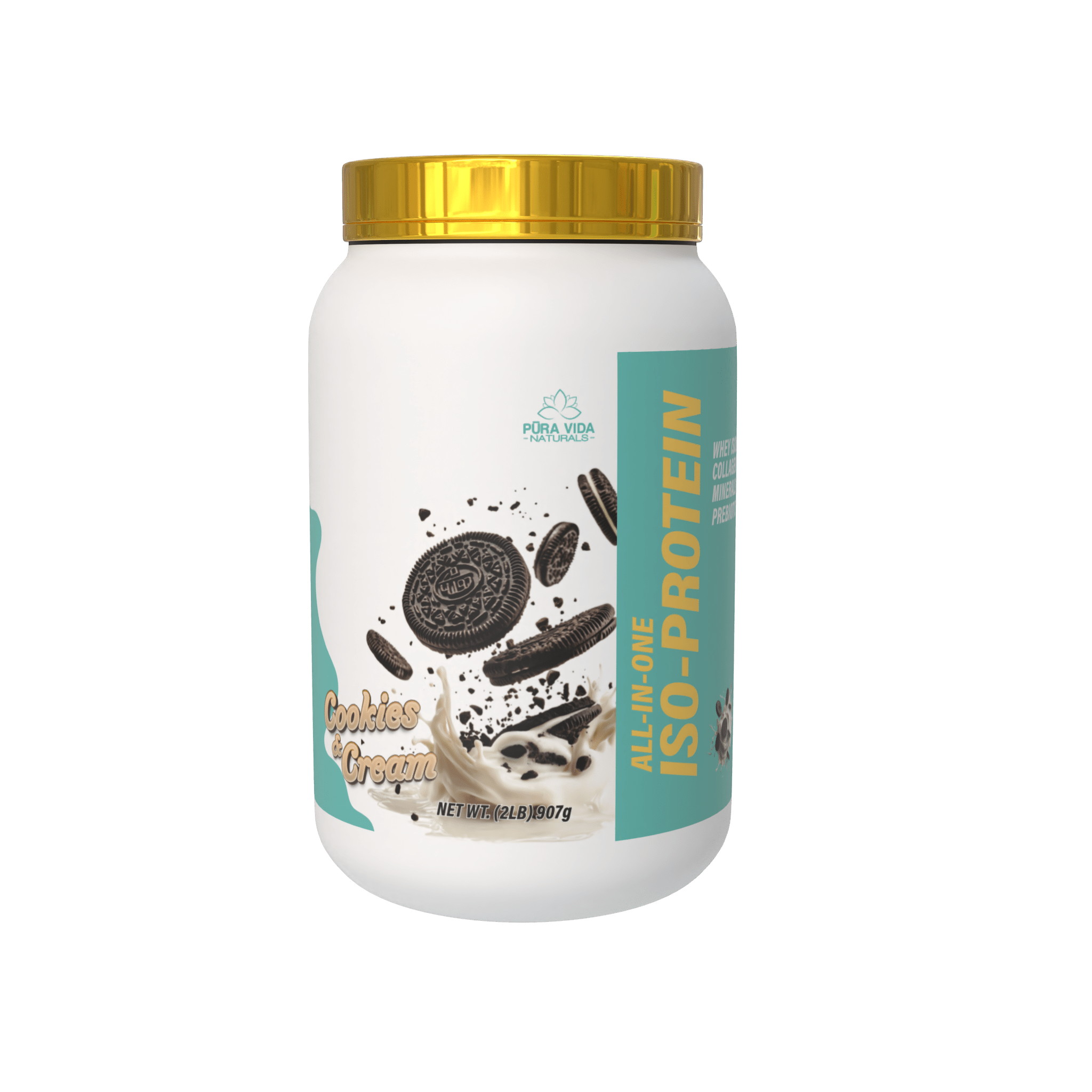 Pura Vida Naturals All - In - One ISO PROTEIN w/ Collagen, probiotics and coconut water powder 2LBS - Probodywarehouse