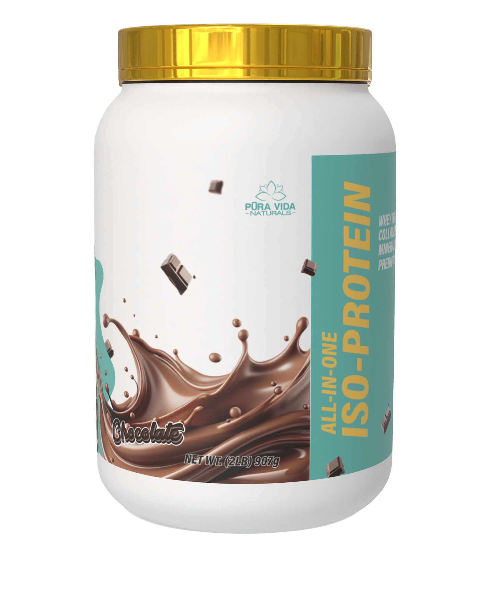 Pura Vida Naturals All - In - One ISO PROTEIN w/ Collagen, probiotics and coconut water powder 2LBS - Probodywarehouse