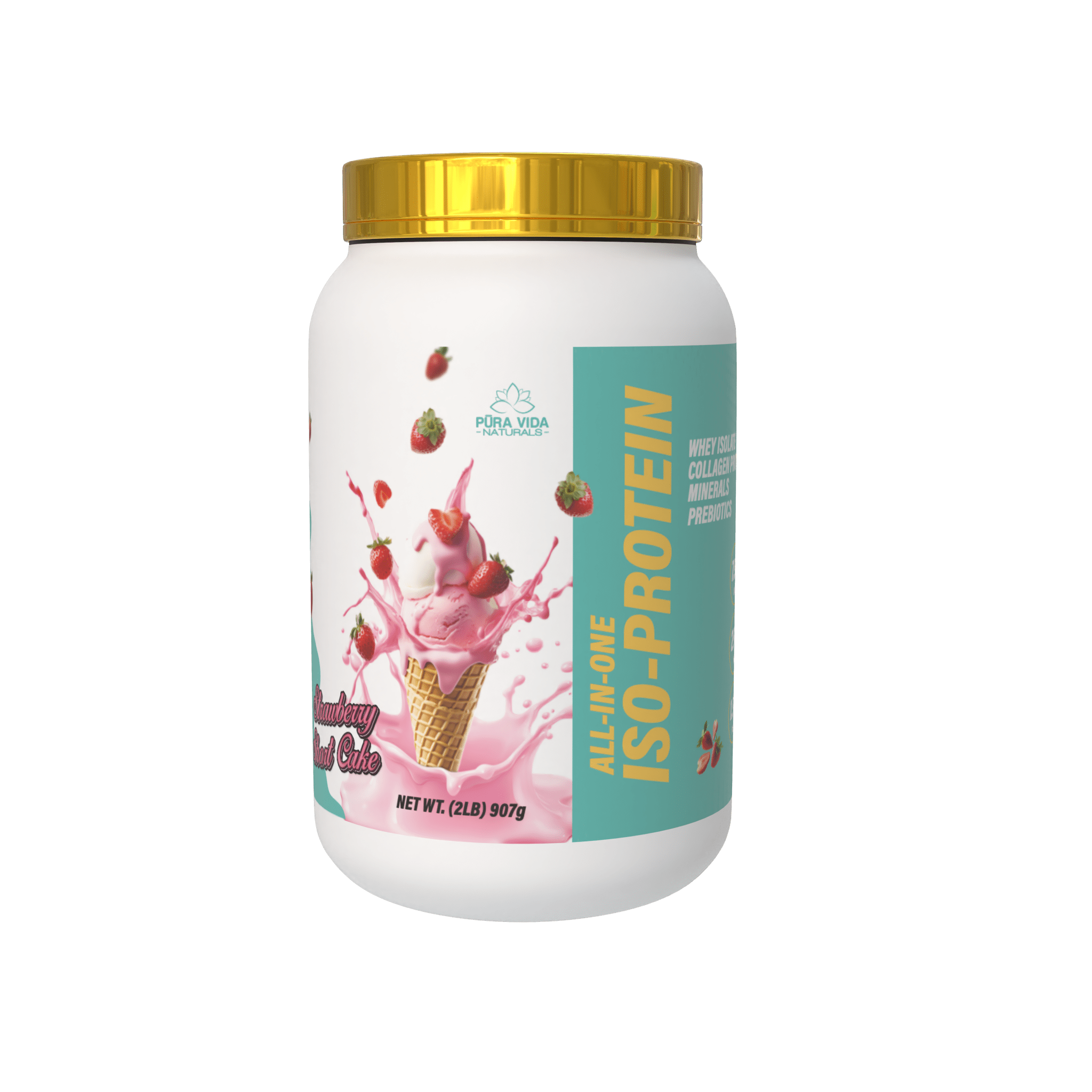 Pura Vida Naturals All - In - One ISO PROTEIN w/ Collagen, probiotics and coconut water powder 2LBS - Probodywarehouse