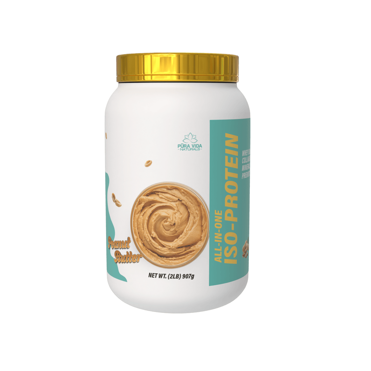 Pura Vida Naturals All - In - One ISO PROTEIN w/ Collagen, probiotics and coconut water powder 2LBS - Probodywarehouse