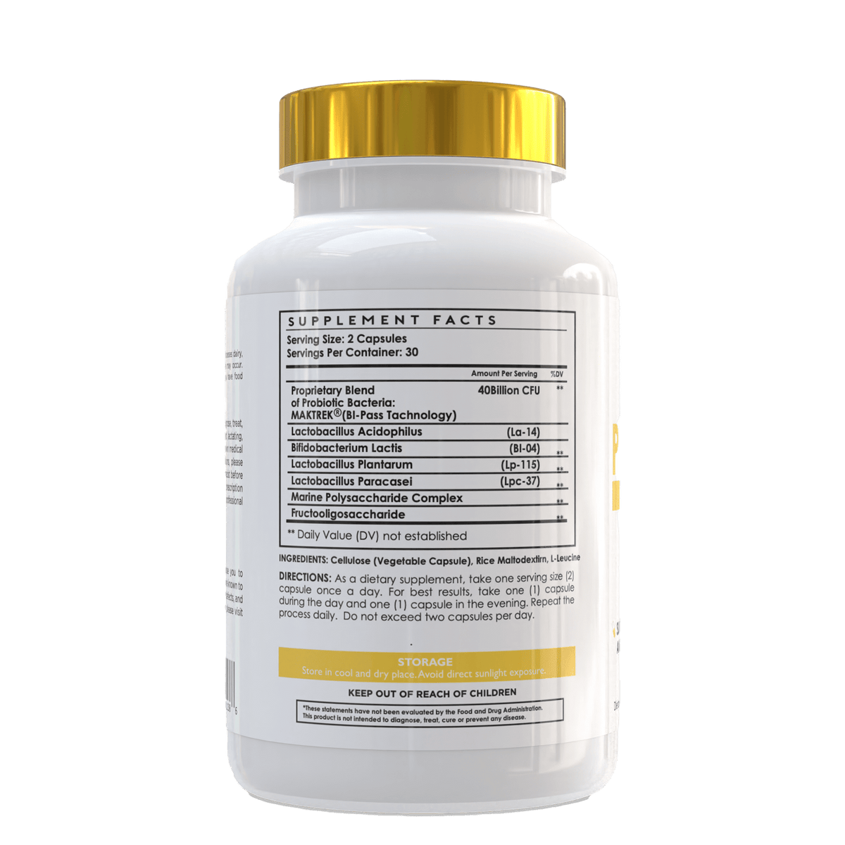 Pura Vida Naturals Probiotic Capsules – 40 Billion CFU for Digestive Health, Immune Support & Inflammation Reduction - Probodywarehouse