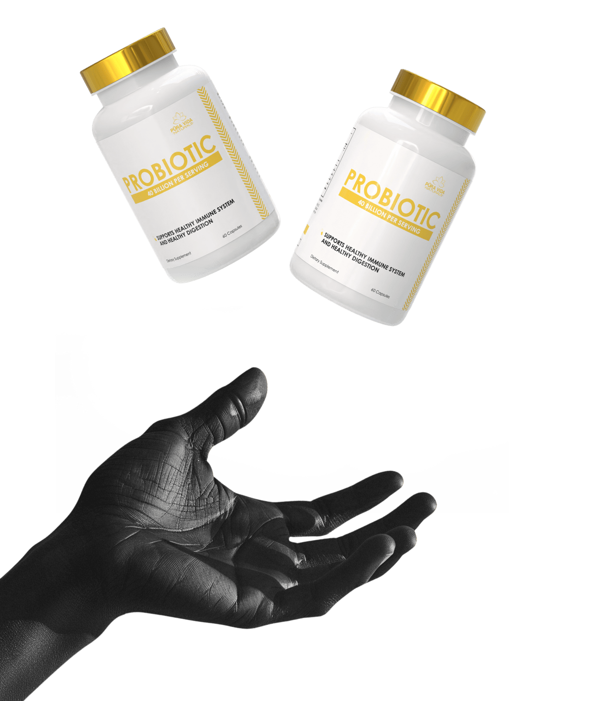 Pura Vida Naturals Probiotic Capsules – 40 Billion CFU for Digestive Health, Immune Support & Inflammation Reduction - Probodywarehouse