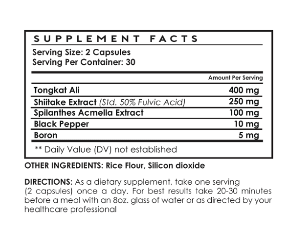 Pura Vida Peak Testosterone – 60 Capsules - Probodywarehouse