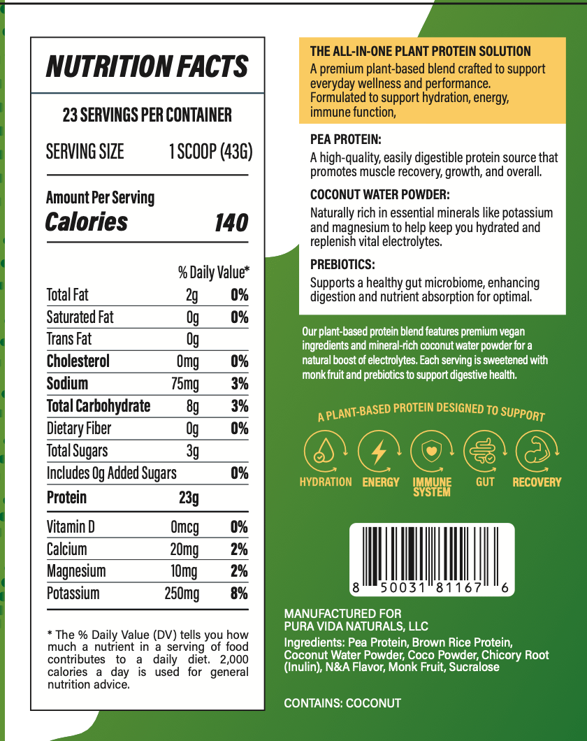 PURAVIDA ALL - IN - ONE VEGAN PROTEIN - Probodywarehouse