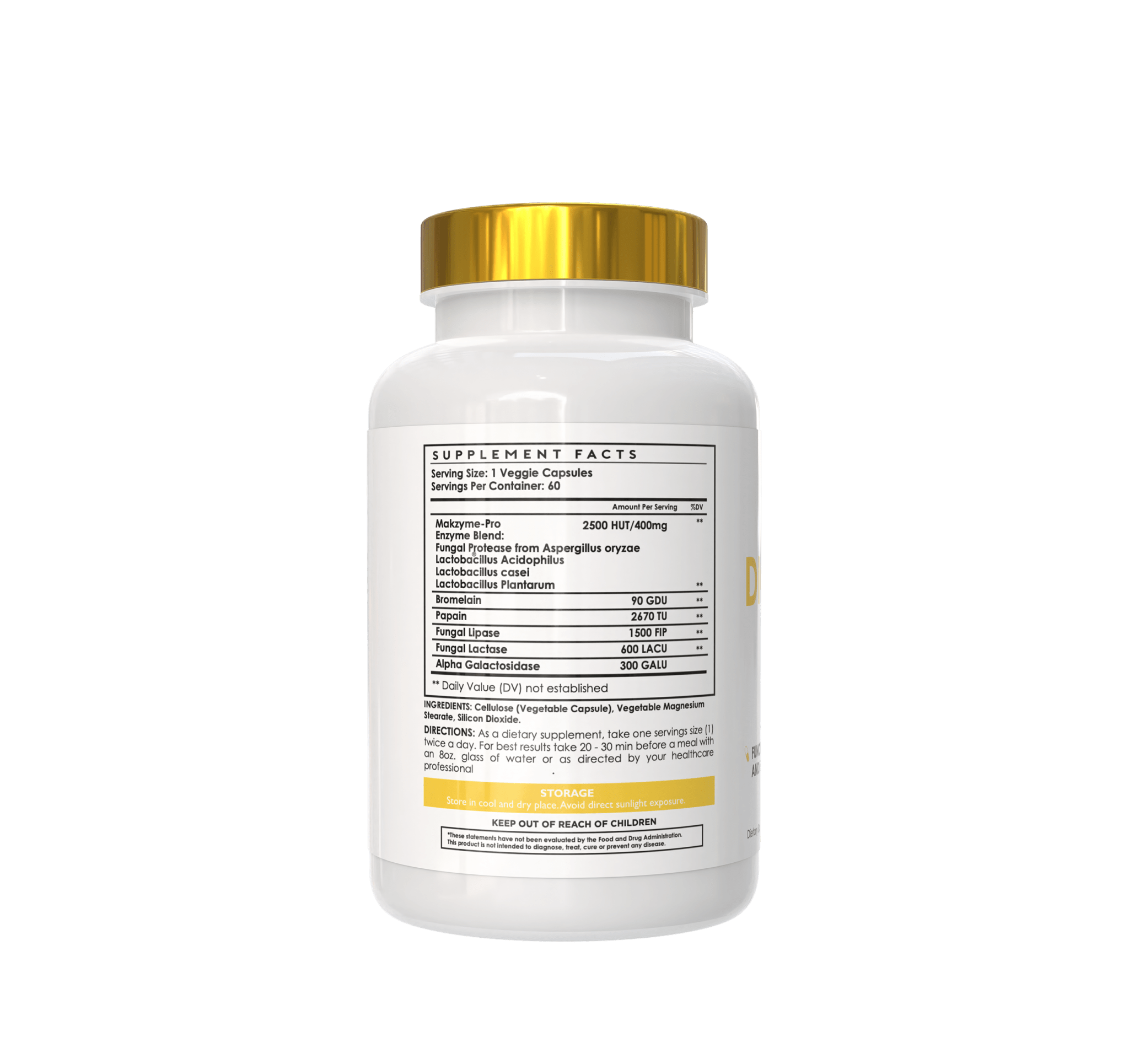 PURAVIDA NATURALS DIGESTIVE ENZYMES 60CT - Probodywarehouse