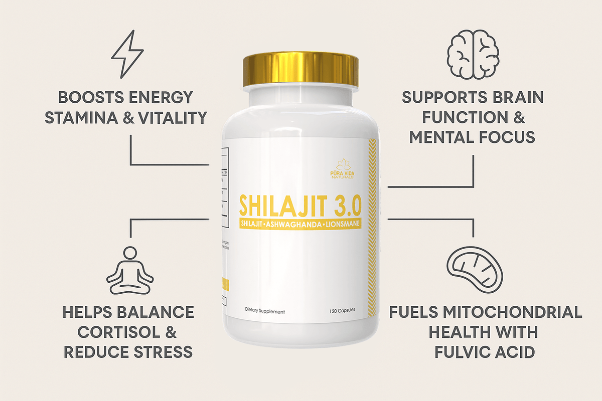 PURAVIDA NATURALS SHILAJIT 3.0 120 CT - Probodywarehouse