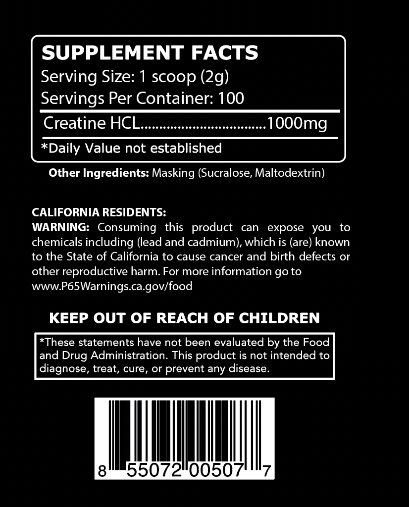 ASN MAXOUT CREATINE HCL UNFLAVORED 100 SERVING