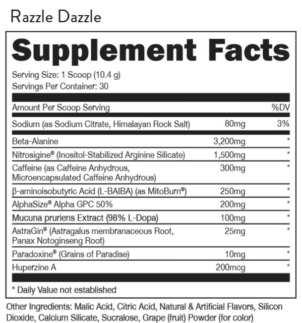 DAS LABS BUCKED UP 30 SERVINGS
