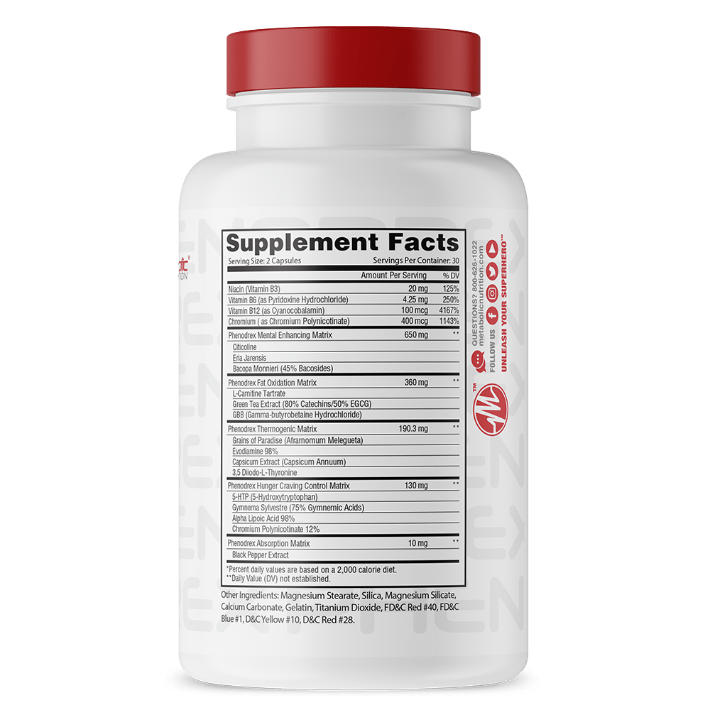 METABOLIC NUTRITION PHENODREX 60CT - Probodywarehouse
